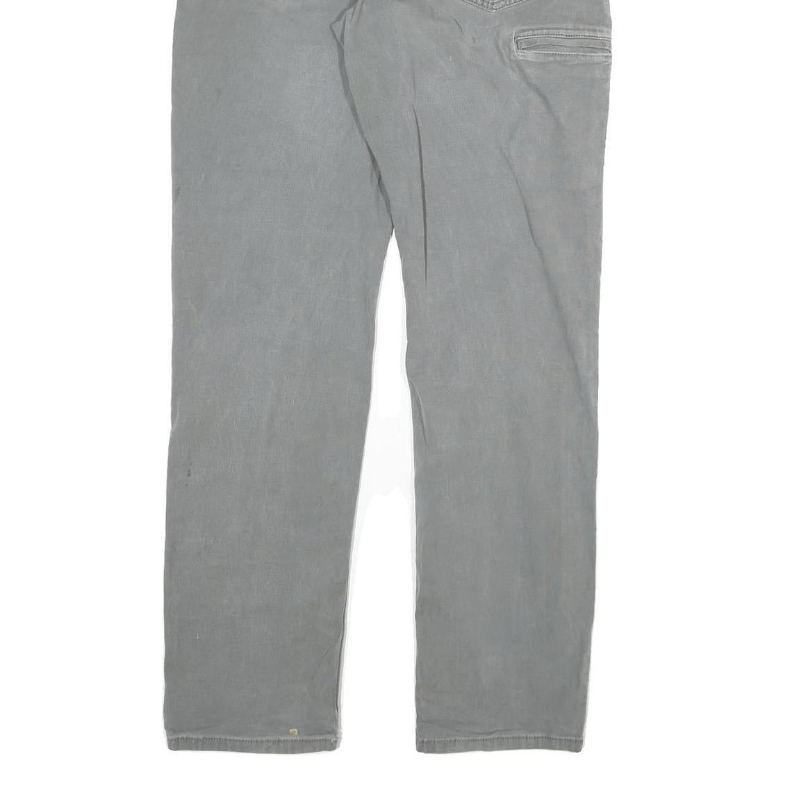 CARHARTT Mens Relaxed Grey Cotton Blend Zip Trousers W34 L34 Casual Workwear