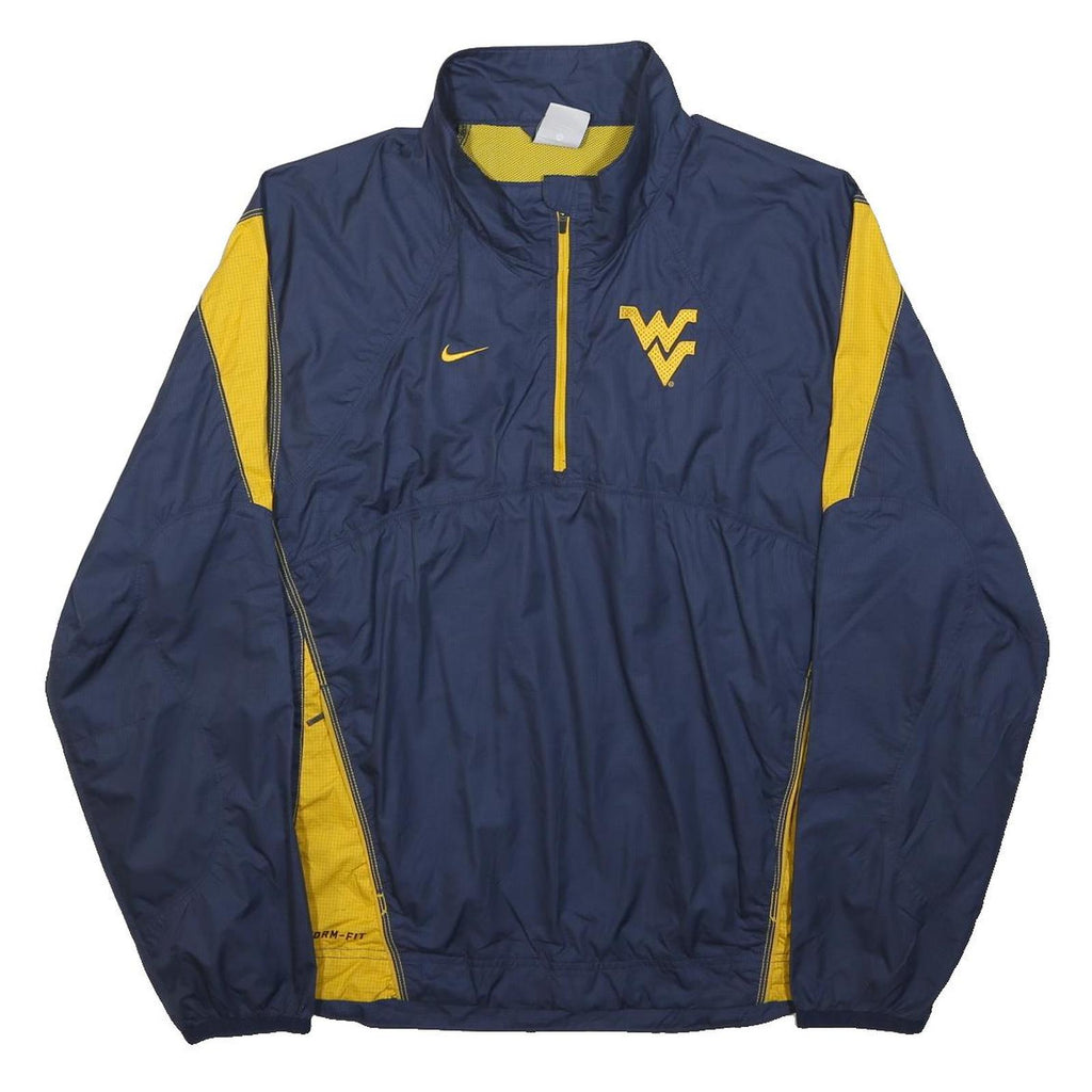 NIKE Mens Blue & Yellow West Virginia Jacket S Polyester Sports Team Zip