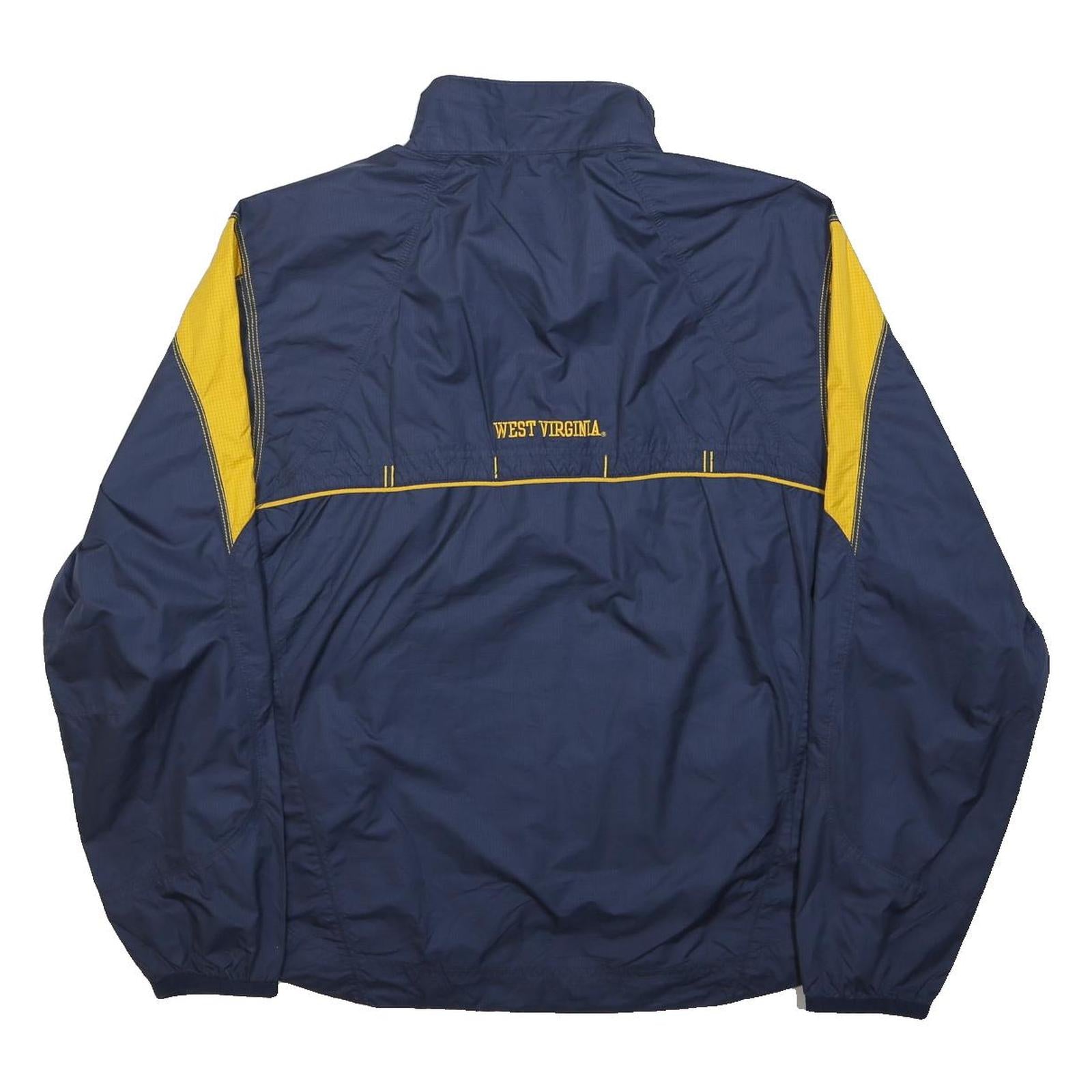 NIKE Mens Blue & Yellow West Virginia Jacket S Polyester Sports Team Zip