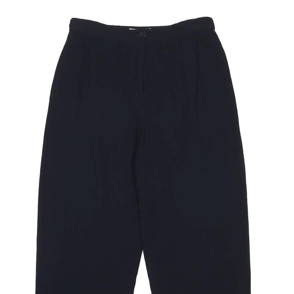 EMPORIO ARMANI Womens Navy Relaxed Straight Trousers W28 L25 Zip Closure Elegant