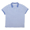 NIKE Mens Blue & White Striped Short Sleeve Polo Shirt 2XL Cotton Blend Casual
