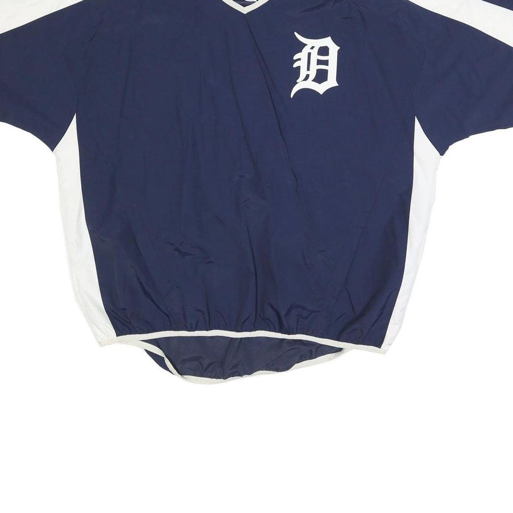 MAJESTIC Mens Navy & White Baseball Windbreaker XL Nylon Plain Team Jacket