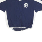 MAJESTIC Mens Navy & White Baseball Windbreaker XL Nylon Plain Team Jacket