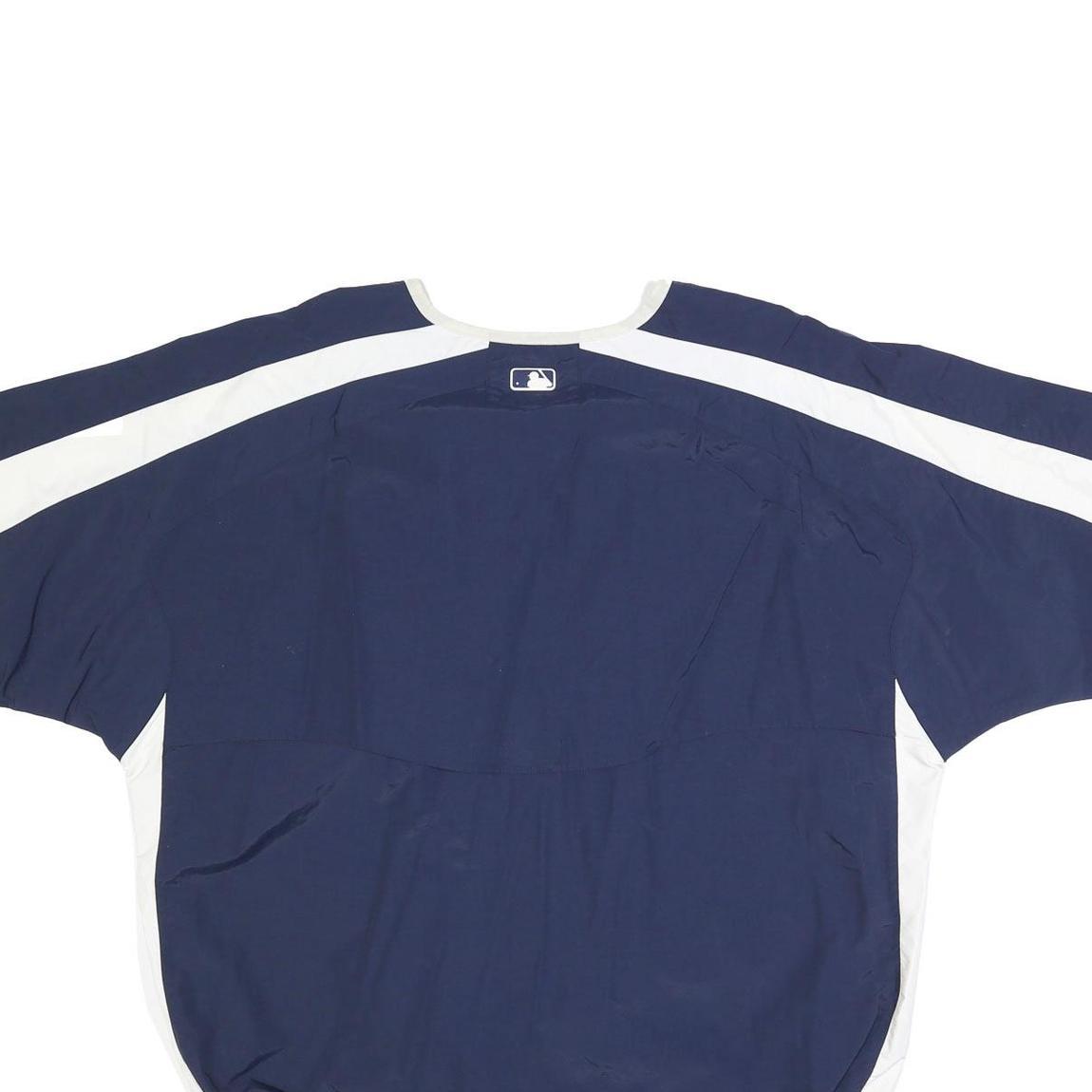 MAJESTIC Mens Navy & White Baseball Windbreaker XL Nylon Plain Team Jacket