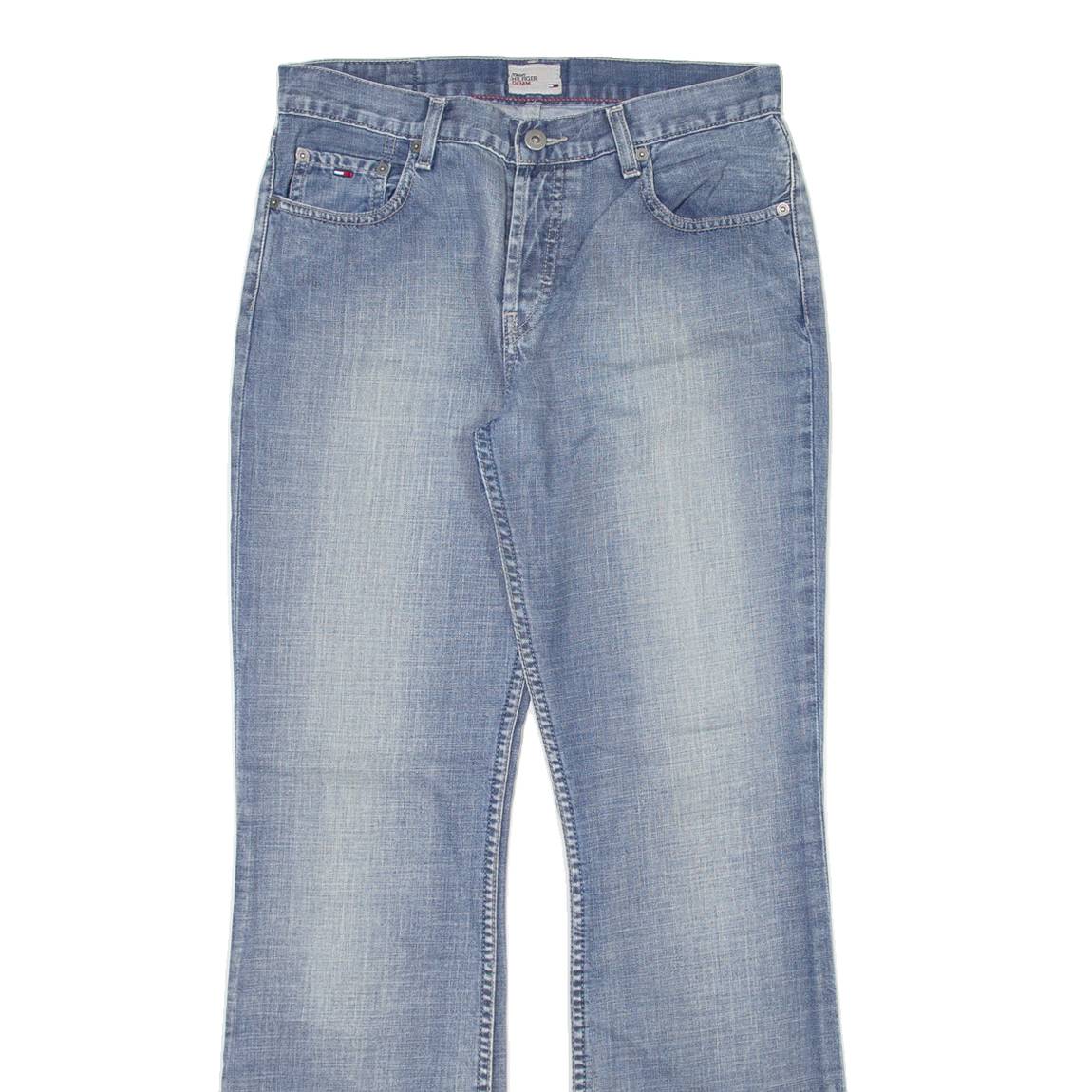 TOMMY HILFIGER Womens Jeans Blue Regular Bootcut Stone Wash W30 L32