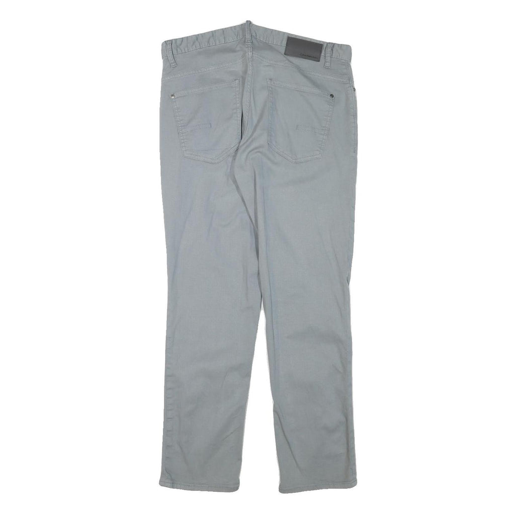 CALVIN KLEIN JEANS Mens Cotton Blend Slim Light Grey Slim Straight Trousers W34