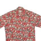 CAMPIA Mens Hawaiian Shirt Red Floral M
