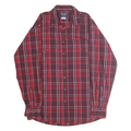 WRANGLER Mens Red & Maroon Check Shirt L Cotton Blend Casual Classic Fit
