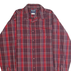 WRANGLER Mens Red & Maroon Check Shirt L Cotton Blend Casual Classic Fit