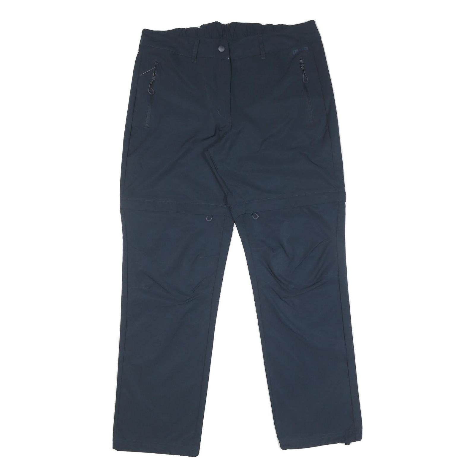 Mens Regular Fit Zip Closure Polyester Blend Black Trousers W34 L32 Comfortable