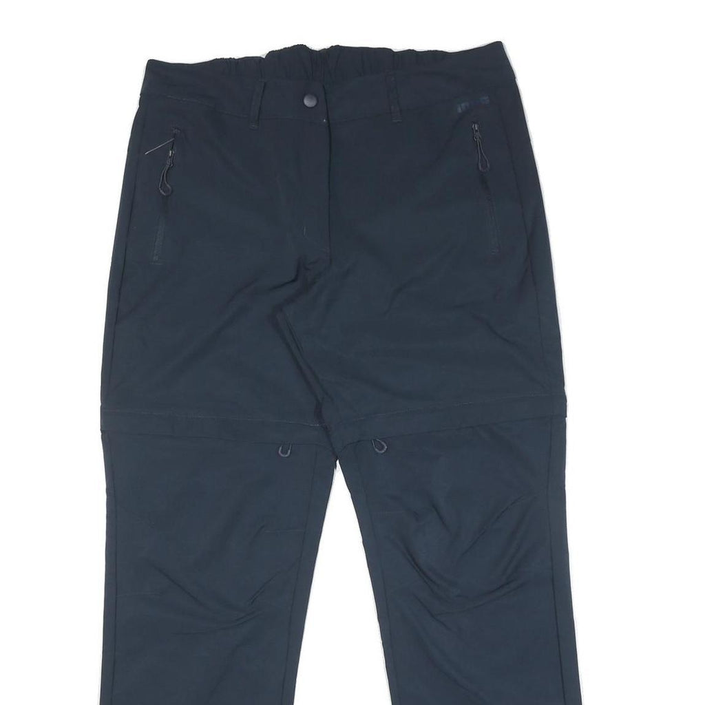 Mens Regular Fit Zip Closure Polyester Blend Black Trousers W34 L32 Comfortable