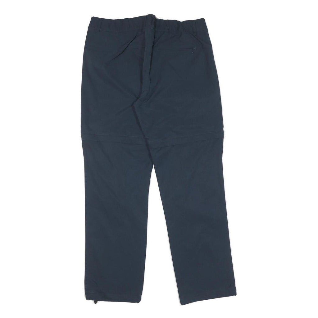 Mens Regular Fit Zip Closure Polyester Blend Black Trousers W34 L32 Comfortable