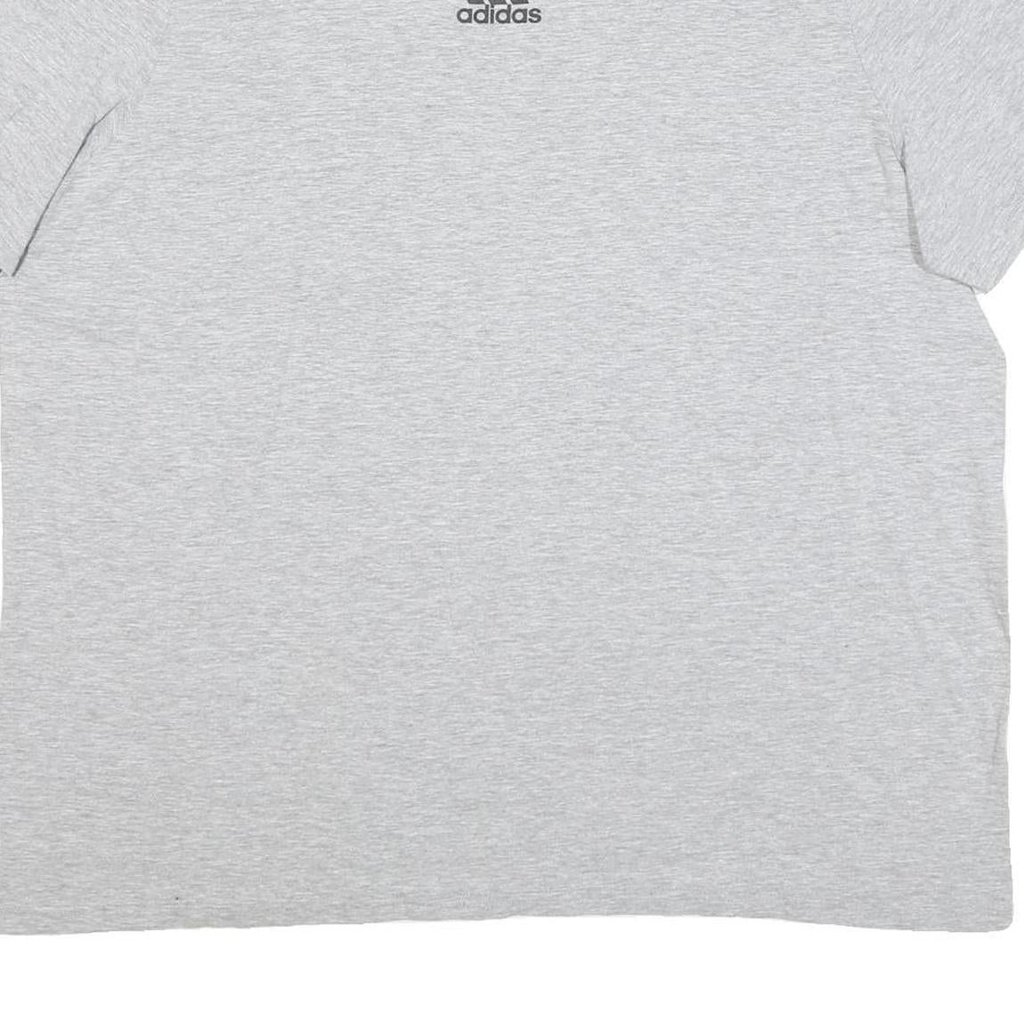 ADIDAS Mens Grey Crew Neck Short Sleeve T-Shirt 2XL Cotton Blend Casual