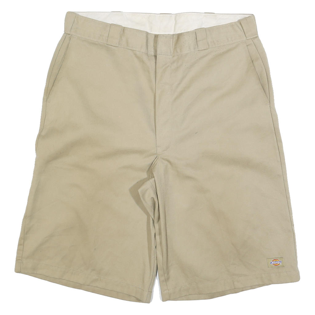 DICKIES Mens Shorts Beige Casual L W36 Cotton Blend Workwear Logo