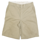DICKIES Mens Shorts Beige Casual L W36 Cotton Blend Workwear Logo