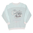 Womens Blue & White Alaska Graphic Crew Neck Sweatshirt M Casual Cotton