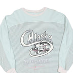 Womens Blue & White Alaska Graphic Crew Neck Sweatshirt M Casual Cotton