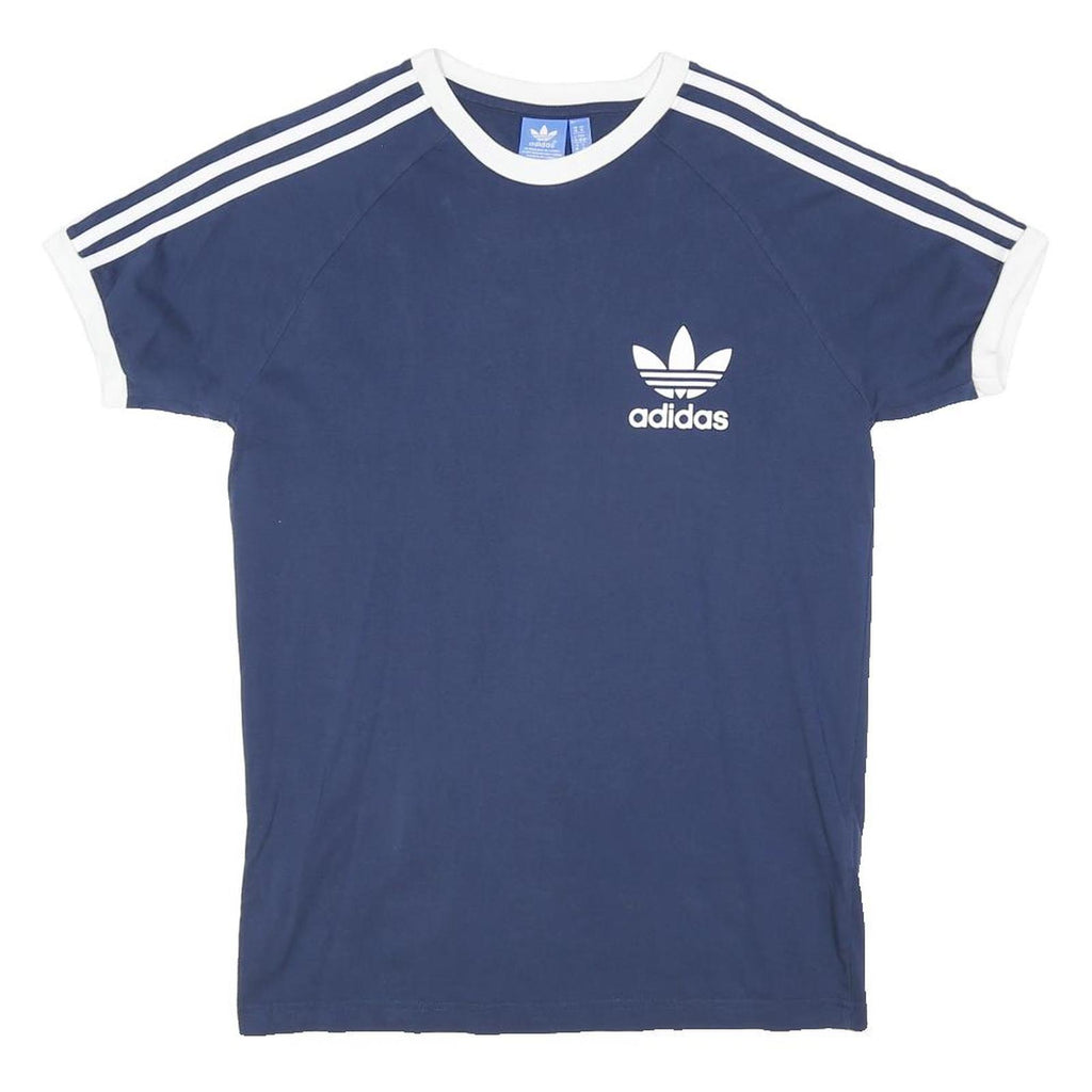 ADIDAS ORIGINALS Mens Navy Blue & White Graphic T-Shirt M Short Sleeve Crew Neck