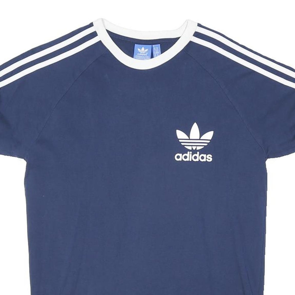 ADIDAS ORIGINALS Mens Navy Blue & White Graphic T-Shirt M Short Sleeve Crew Neck