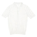 REISS Womens White Patterned Cotton Blend Short Sleeve Button Up Jumper S