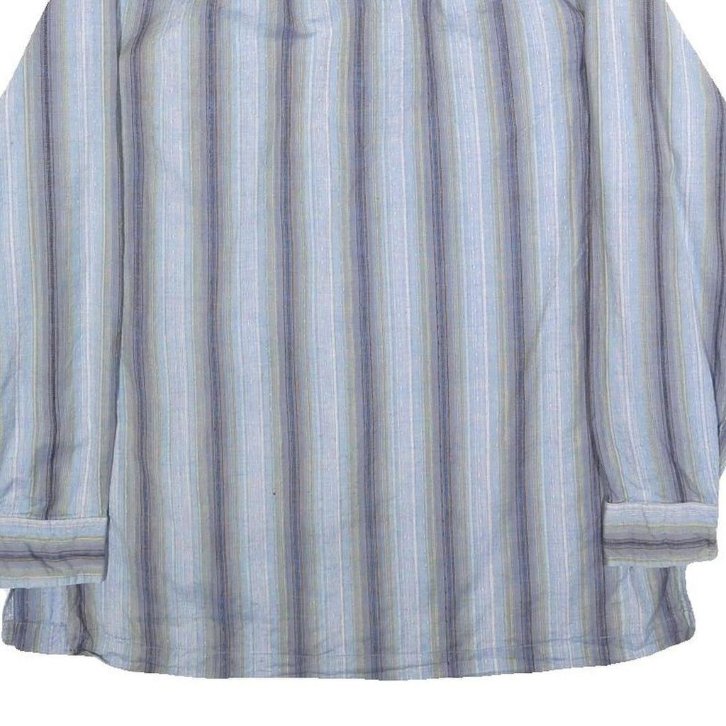 SSH Womens Blue White Stripe Cotton Shirt L Casual Long Sleeve Button Up