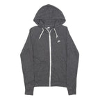 NIKE Womens Grey Hoodie S Full Zip Cotton Blend Casual Sweatshirt