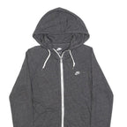 NIKE Womens Grey Hoodie S Full Zip Cotton Blend Casual Sweatshirt