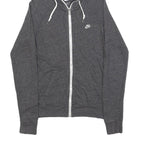 NIKE Womens Grey Hoodie S Full Zip Cotton Blend Casual Sweatshirt