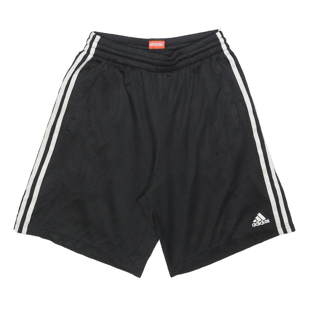 ADIDAS Mens Black Casual Sports Basketball Shorts S W26 Three Stripe