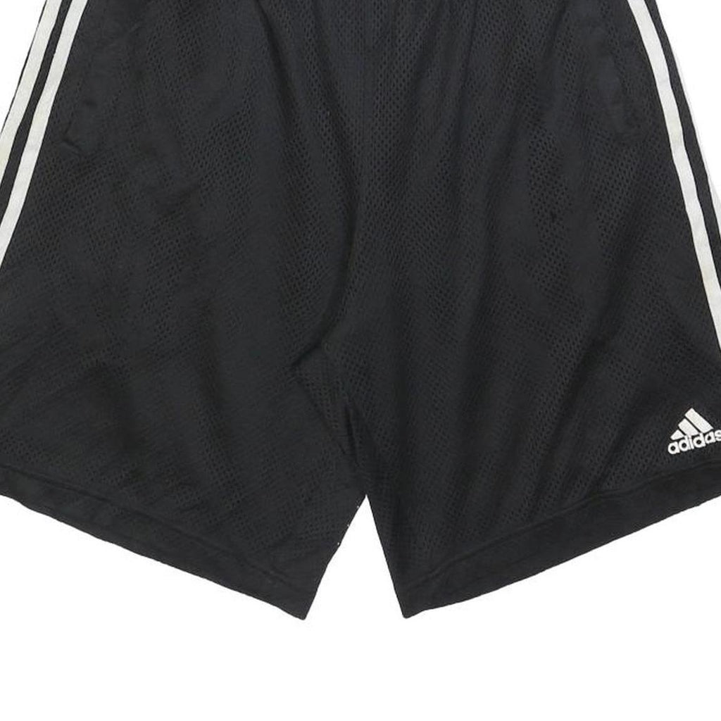 ADIDAS Mens Black Casual Sports Basketball Shorts S W26 Three Stripe