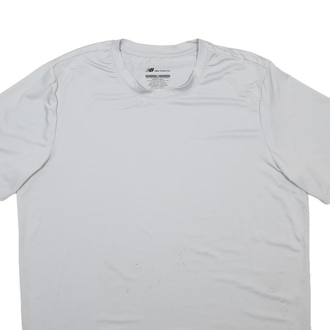 NEW BALANCE Mens White Athletic T-Shirt XL Short Sleeve Crew Neck Sportswear