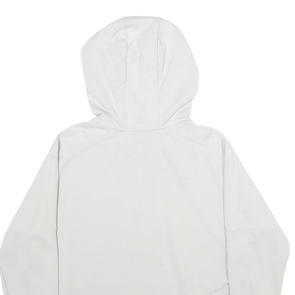 ADIDAS Womens White Pullover Hoodie XS Cropped Cotton Blend Sweatshirt