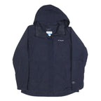 COLUMBIA Womens Navy Blue Outdoor Jacket XL Polyester Blend Zip Hooded Plain