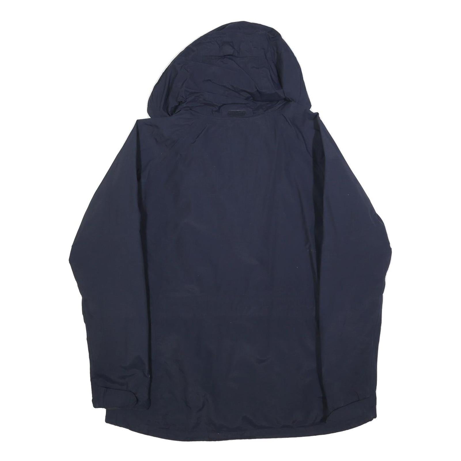 COLUMBIA Womens Navy Blue Outdoor Jacket XL Polyester Blend Zip Hooded Plain