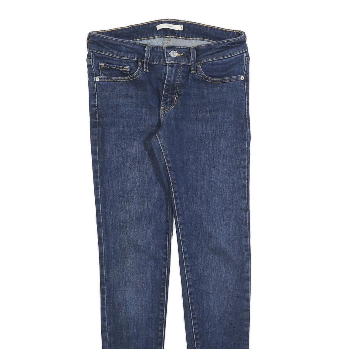 LEVI'S 711 Womens Slim Blue Denim Jeans W26 L30 Classic Cotton Blend Zip