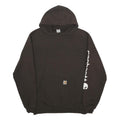 CARHARTT Mens Black Pullover Hoodie L Sleeve Logo Print Cotton Blend