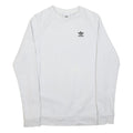 ADIDAS Mens White Crew Neck S Sweatshirt Cotton Pullover Casual
