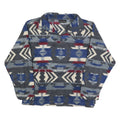 ANCHOR BLUE Womens Blue & Grey Patterned Jumper 1/4 Zip Pullover L Polyester