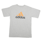 ADIDAS Mens Grey Warrior Soccer Classic Cotton Blend T-Shirt M Short Sleeve Crew