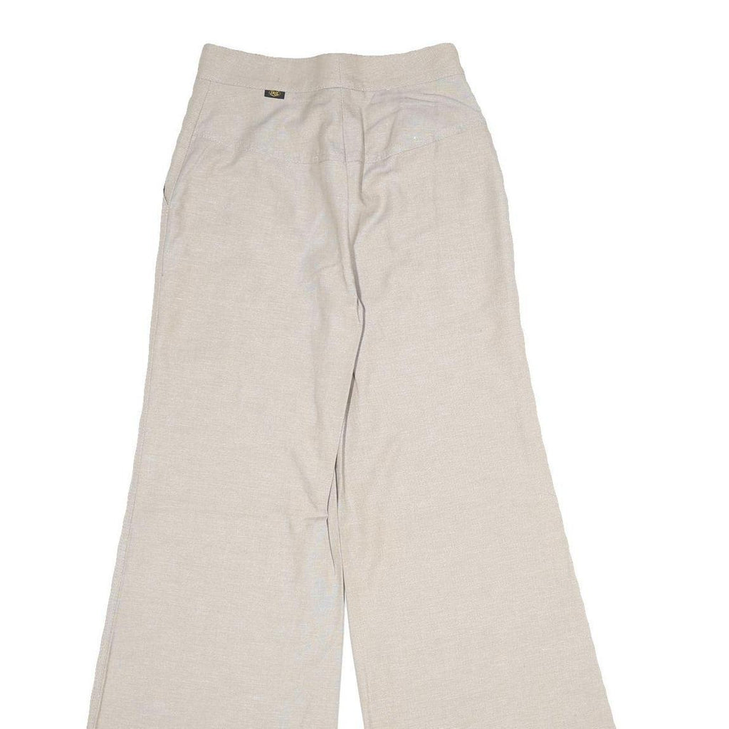 IRIL Womens Cotton Blend Beige Classic Wide-Leg Trousers W26 L36 Casual Comfort