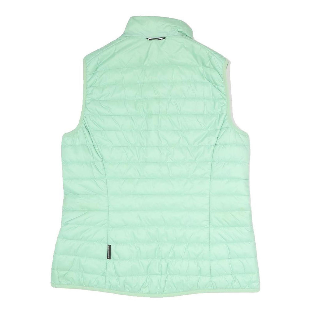 JACK WOLFSKIN Womens Green Light Green Quilted Gilet UK 10 Polyester Blend Zip