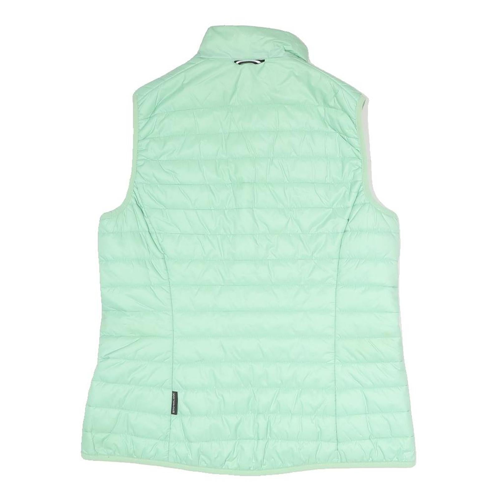 JACK WOLFSKIN Womens Green Light Green Quilted Gilet UK 10 Polyester Blend Zip