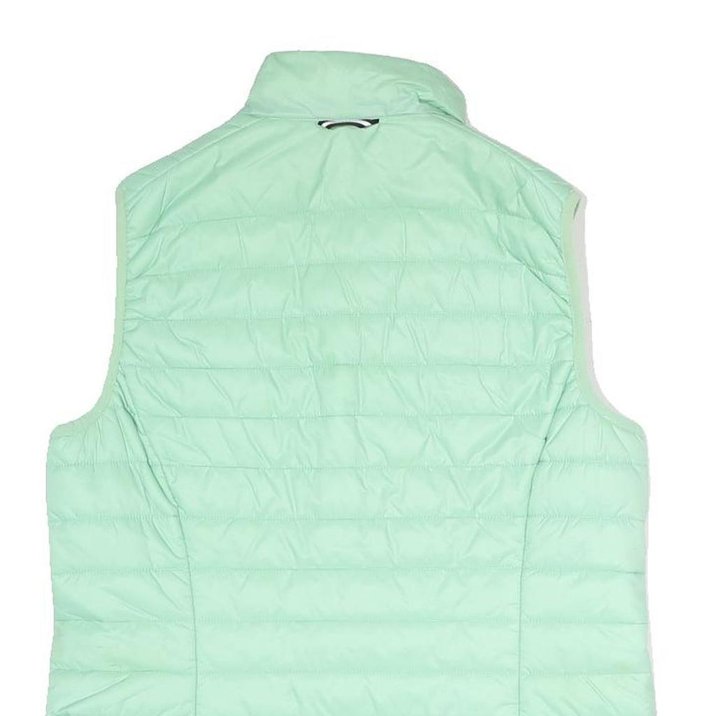 JACK WOLFSKIN Womens Green Light Green Quilted Gilet UK 10 Polyester Blend Zip