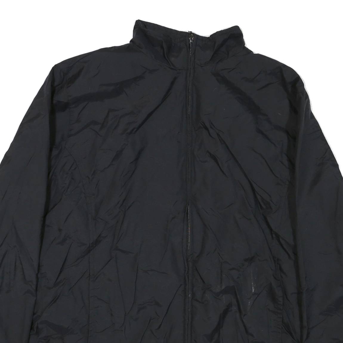 NIKE Womens Black Zip Jacket L Nylon Plain Lightweight Sportswear