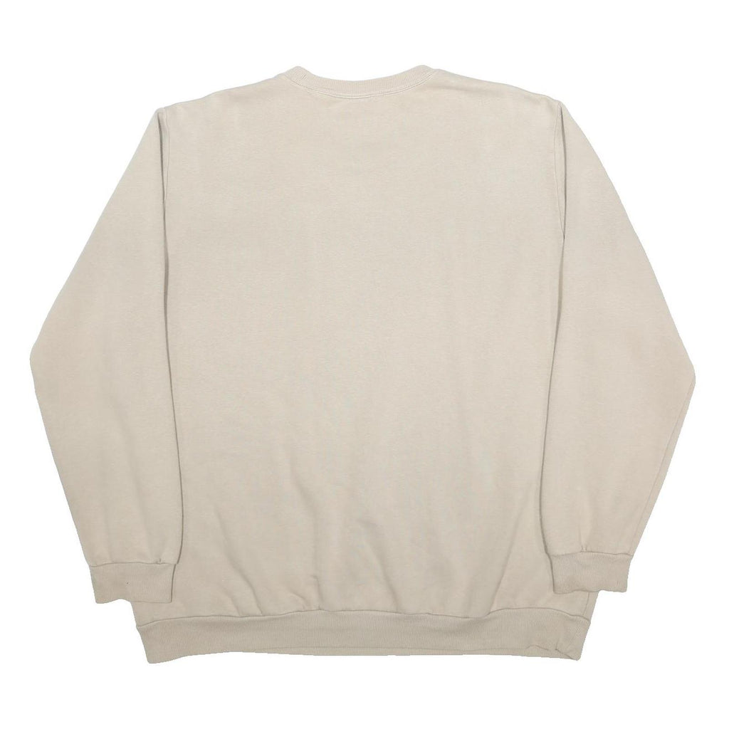 ADIDAS Mens Beige Sweatshirt Crew Neck 2XL Cotton Blend Casual Pullover