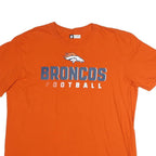 NFL Mens Orange Broncos Football Graphic T-Shirt L Short Sleeve Crew Neck