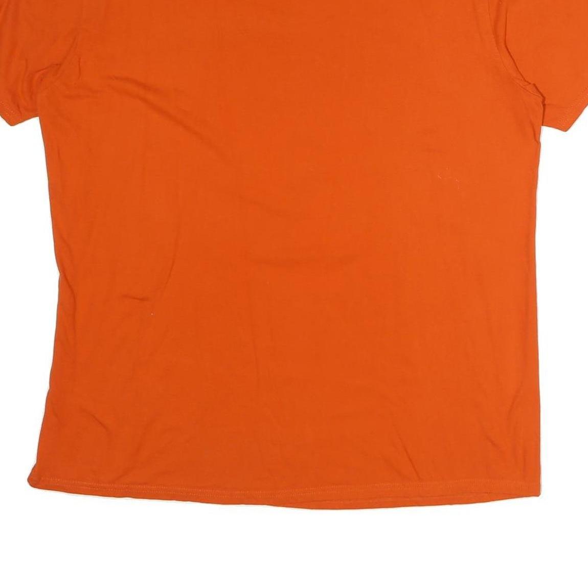 NFL Mens Orange Broncos Football Graphic T-Shirt L Short Sleeve Crew Neck
