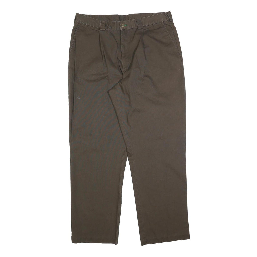 TOMMY HILFIGER Mens Cotton Blend Brown Regular Straight Trousers W38 L32 Casual