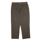 TOMMY HILFIGER Mens Cotton Blend Brown Regular Straight Trousers W38 L32 Casual