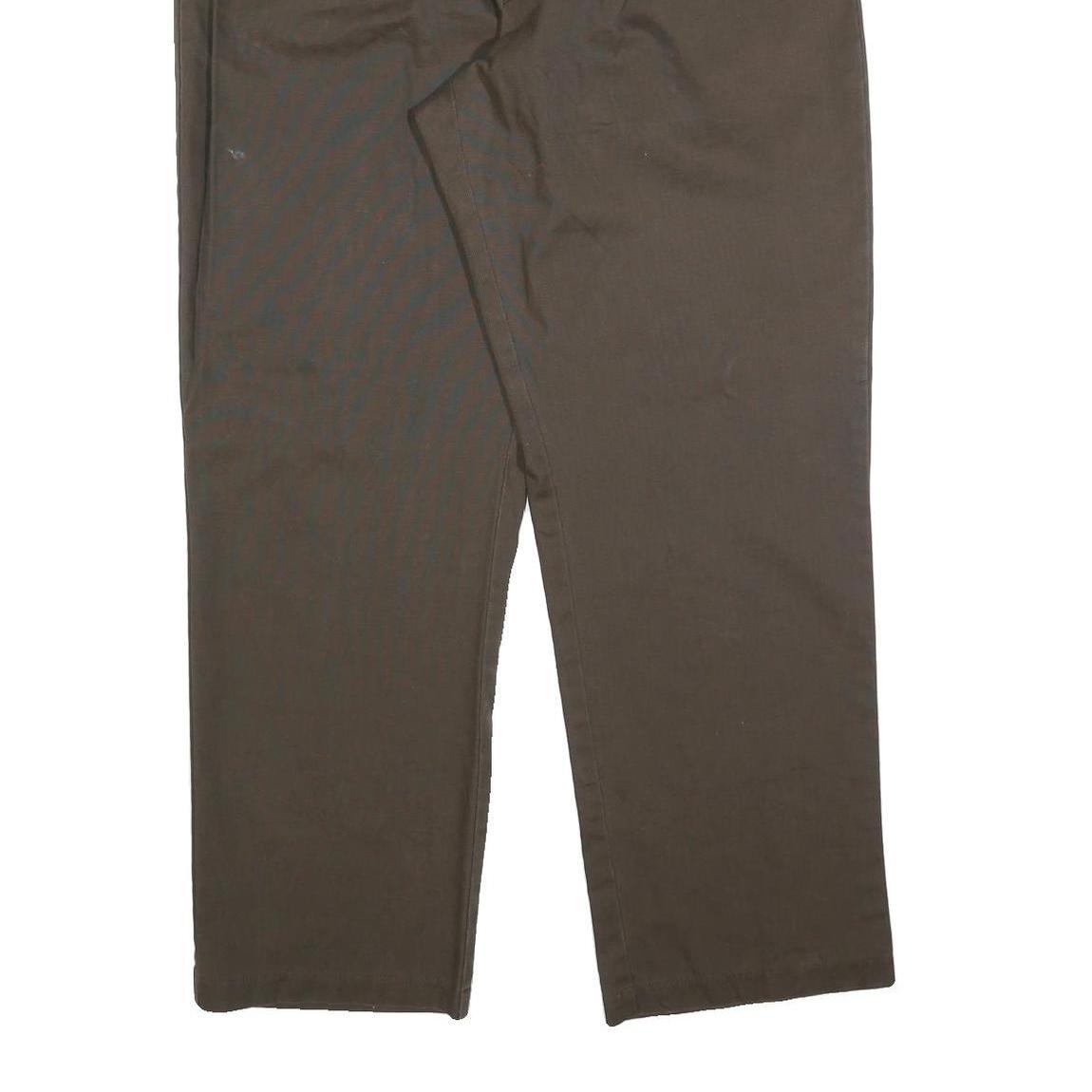 TOMMY HILFIGER Mens Cotton Blend Brown Regular Straight Trousers W38 L32 Casual